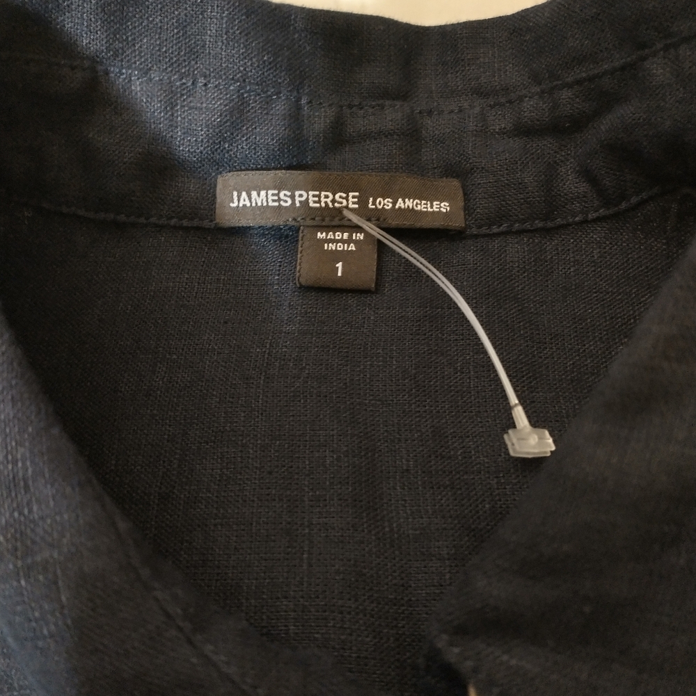 James Perse Navy Button-Up 100% Linen‎ Shirt Dress, Size 1, Tunic Length, Size S - Picture 5 of 13